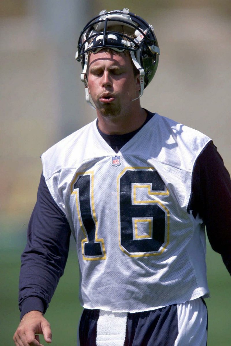 Former NFL quarterback Ryan Leaf was arrested on a misdemeanor domestic battery charge Friday in Palm Desert, Calif. 
(AP le photo) 
