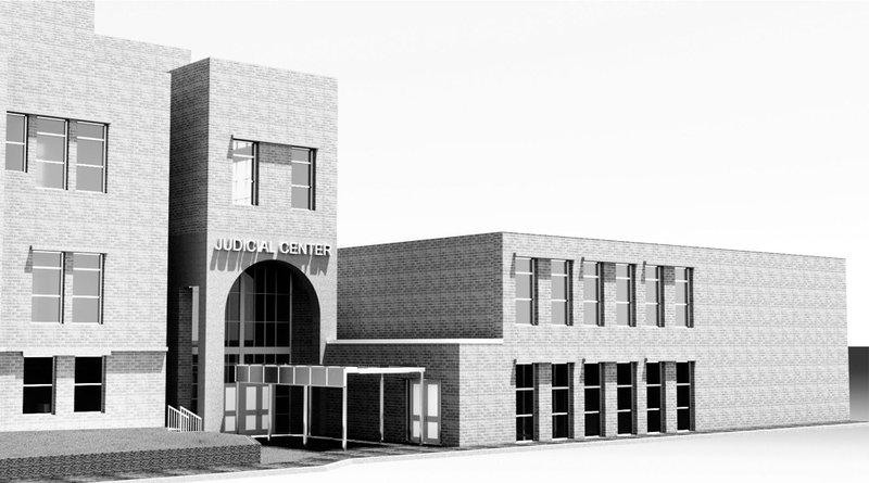 A design drawing of the proposed Division VII courtroom addition at the Benton County Courthouse. (Courtesy Photo)