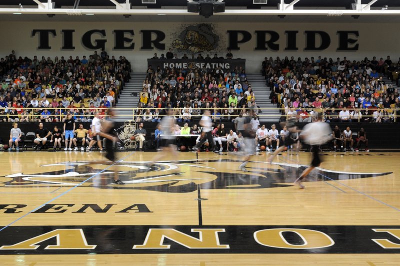 FILE -- Students pack into the gym Thursday, April 17, 2014, at Bentonville High School during a student versus faculty basketball game. (STAFF PHOTO/SAMANTHA BAKER)