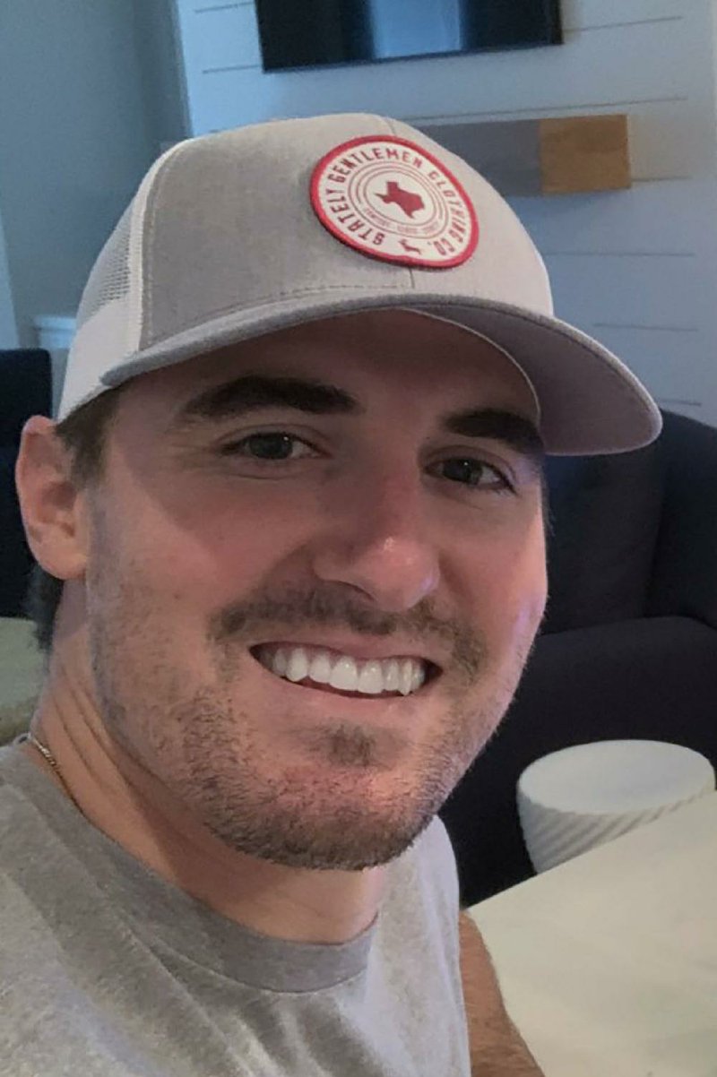 This selfie provided by Los Angeles Dodgers baseball player Ross Stripling shows Stripling at his home in Houston, Wednesday, May 20, 2020. Stripling has spent much of the last two months working on an island -- the one in the kitchen of his Houston home. With baseball halted by the coronavirus pandemic, the Los Angeles Dodgers pitcher returned to his offseason job as a stockbroker. (Ross Stripling via AP)