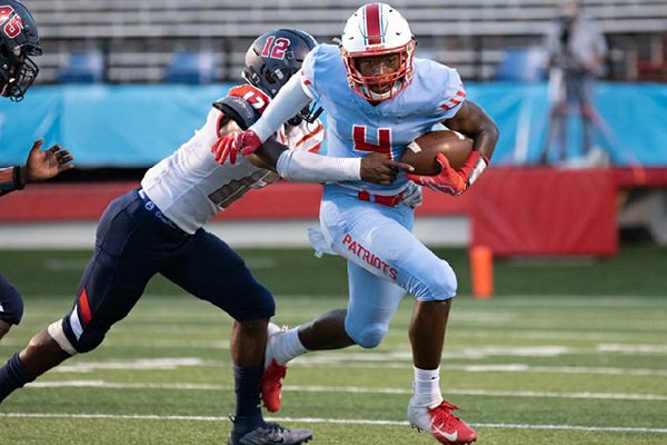 Little Rock Parkview running back Darien Bennett (4) runs with the ball during a game against Marion on Friday, Sept. 13, 2019, at War Memorial Stadium in Little Rock.