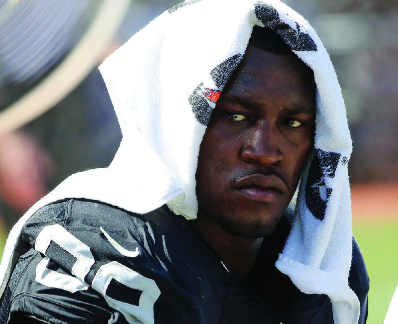 Aldon Smith, who has been suspended by the NFL since 2015, is looking forward to a fresh start with the Dallas Cowboys. Smith said his late grandmother implored him to change his life before she died of complications from ALS.
(AP/Tony Avelar)