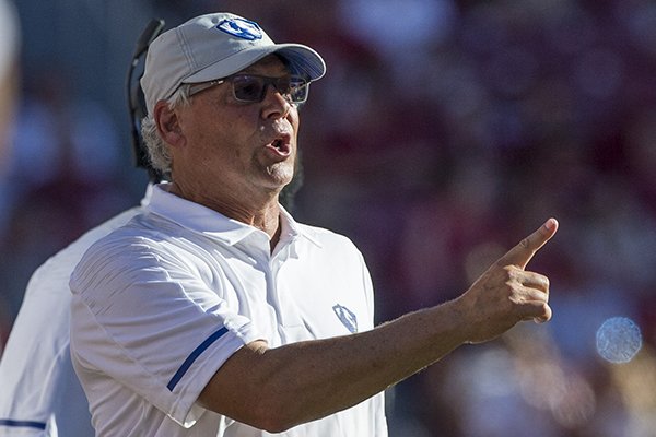 Eastern Illinois coach Kim Dameron is shown during a game against Arkansas on Saturday, Sept. 1, 2018, in Fayetteville. 