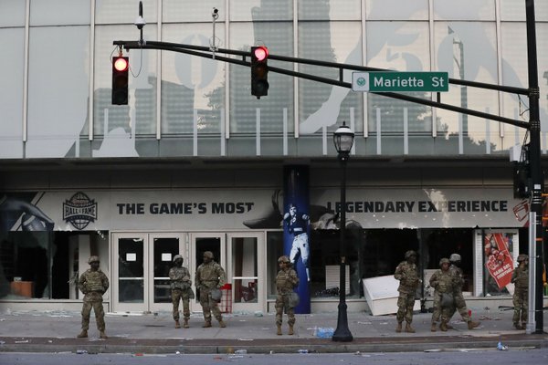 College Football Hall of Fame damaged in protests