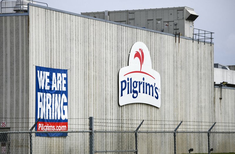 This April 28, 2020, file photo shows the Pilgrim's Pride plant in Cold Spring. Minn.