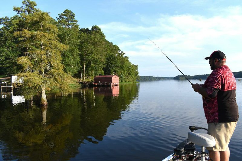 Lower White Oak Lake is a stellar example of a small, shallow impoundment where novice anglers can enjoy successful outings.
(Arkansas Democrat-Gazette/Bryan Hendricks)