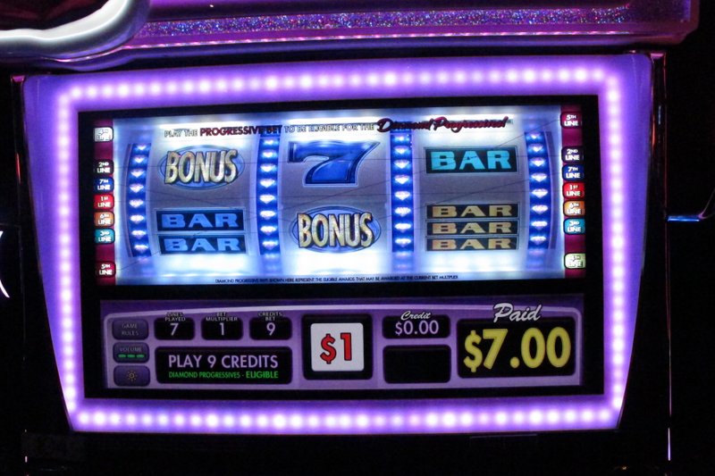 This Oct. 8, 2019 photo, shows the screen of a slot machine at Resorts casino in Atlantic City N.J.  (AP Photo/Wayne Parry)