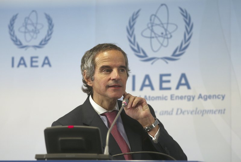 Director General of International Atomic Energy Agency, IAEA, Rafael Mariano Grossi from Argentina, addresses the media during a news conference after a meeting of the IAEA board of governors at the International Center in Vienna, Austria, on Monday. - AP Photo/Ronald Zak
