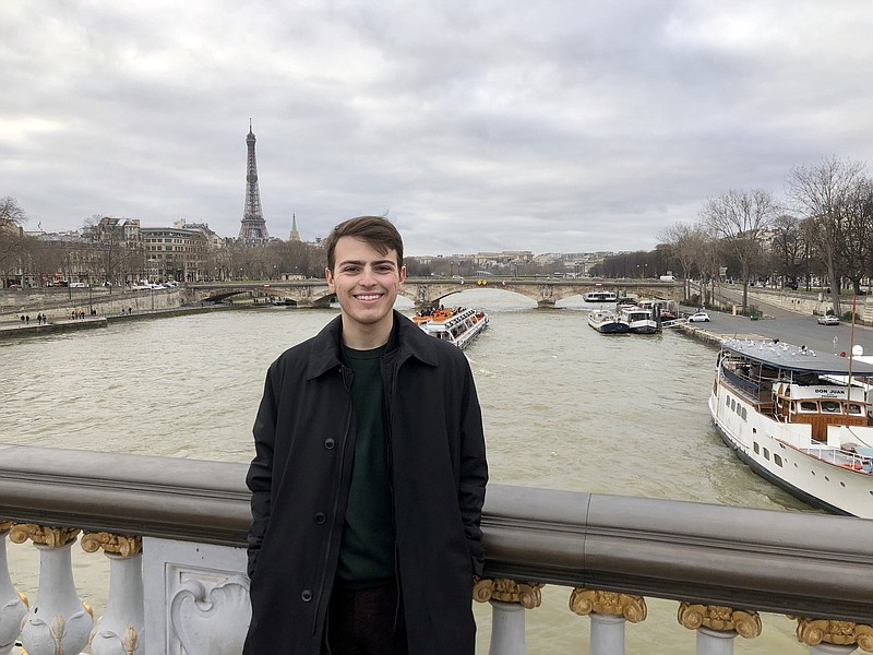 Eli Landees, a 2017 El Dorado High School graduate, is seen in Paris in January, 2020 during a year-long study abroad assignment at the Catholic University of the West (L’Universite Catholique de l’Ouest) in Angers, France. Landes planned to spend his junior year abroad, but his time in Europe was cut short when the ongoing COVID-19 pandemic made its way to France. Landes returned to Arkansas as a travel ban was instituted in France. (Provided)