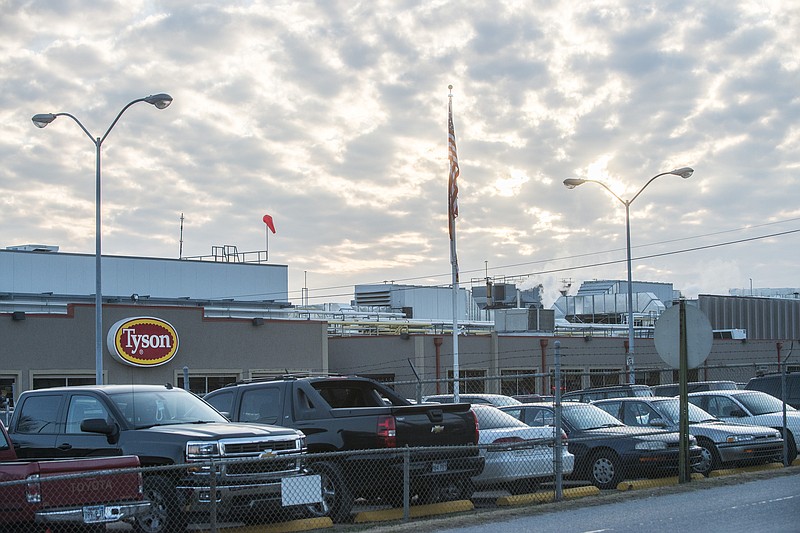 FILE -- The Tyson Foods plant in 2014 on Olrich Street in Rogers.