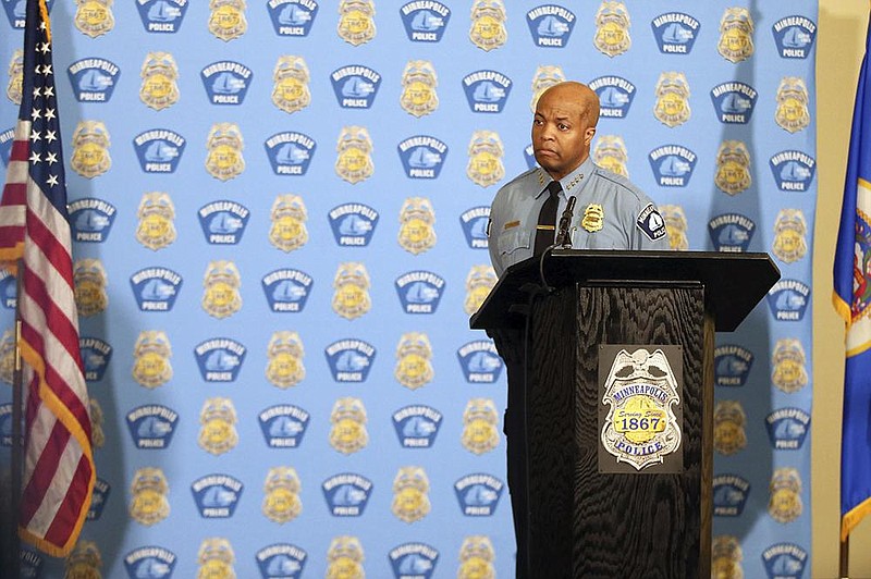 Minneapolis Police Chief Medaria Arradondo said Wednesday that “taking a deliberate pause” to review the contract is the first step toward change.
(AP/Jim Mone)