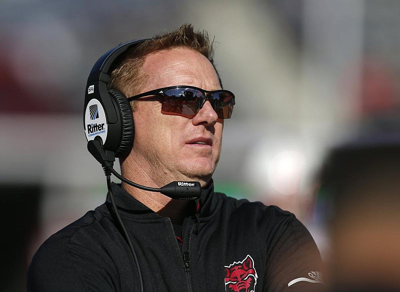 Arkansas State football Coach Blake Anderson said he was pleased with the Red Wolves’ start to voluntary workouts this week. “I think all in all, it was a good week and good start to where we’re headed,” he said.
(AP file photo)