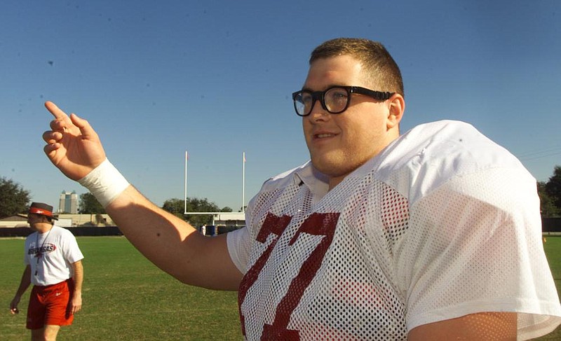 College football list includes 2 former Hogs 
Former University of Arkansas All-American offensive lineman Brandon Burlsworth was among the nominees announced Tuesday for the 2021 College Football Hall of Fame class by the National Football Foundation. (Democrat-Gazette file photo) 
