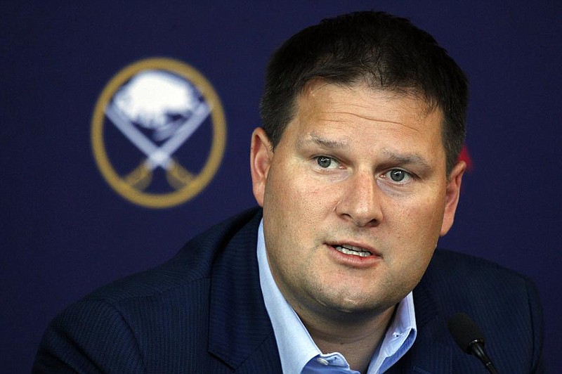 Jason Botterill was red as the Buffalo Sabres general manager on Tuesday. He was replaced by Kevyn Adams, the team’s senior vice president of business administration. 
(AP/Jeffrey T. Barnes) 