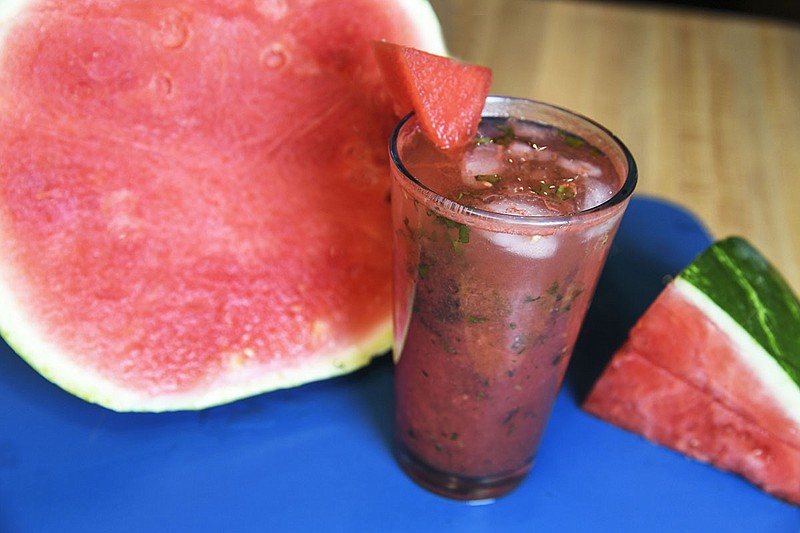 A watermelon mint julep is shown on Thursday, May 28, 2020. - Photo by Grace Brown of The Sentinel-Record story.lead_photo.caption