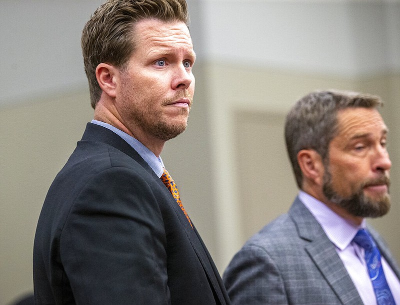 In this Nov. 15, 2019 file photo, Paul Petersen appears at court in the Matheson courthouse in Salt Lake City, Utah with his attorney Scott Williams. (Scott G. Winterton/The Deseret News via AP, Pool)