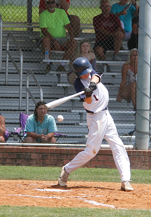 Terrance Armstard/News-Times In this file photo, Tanner McLelland of the El Dorado Drillers swings at a pitch during a game at Robert McKinnon Park at Parkers Chapel during the 2019 season. story.lead_photo.caption