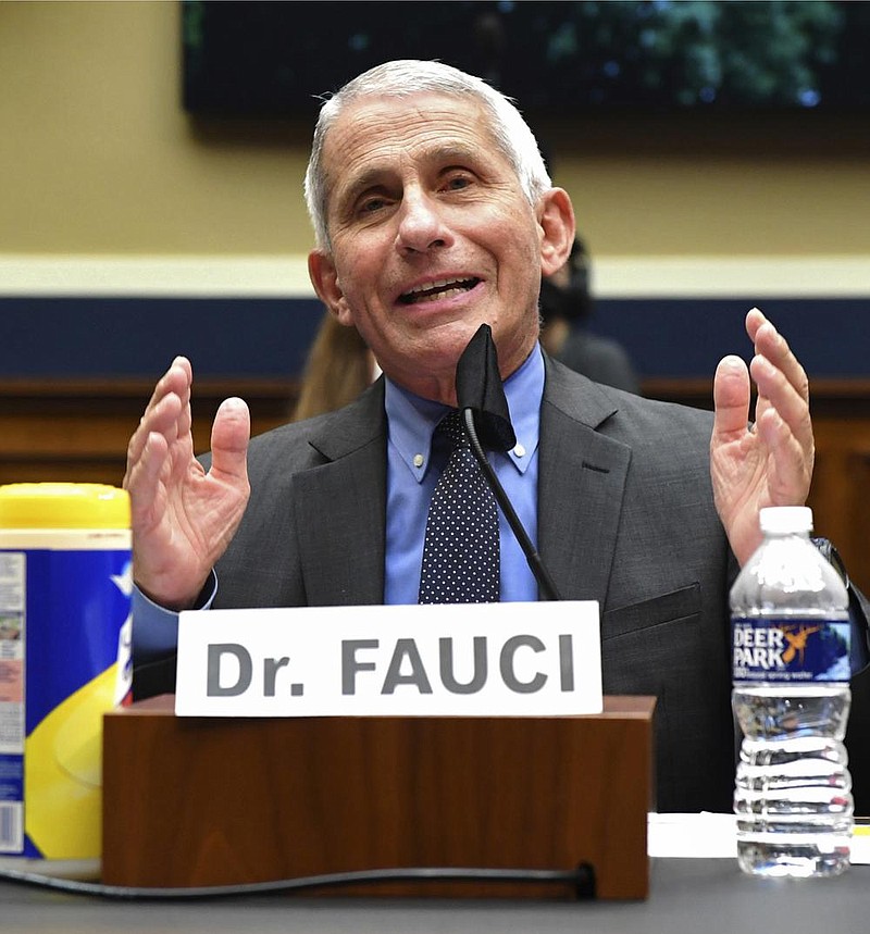 In his testimony to lawmakers Tuesday, Dr. Anthony Fauci painted a darker picture of the coronavirus threat than President Donald Trump has presented. More photos at arkansasonline.com/624virus/. (AP/Kevin Dietsch) 