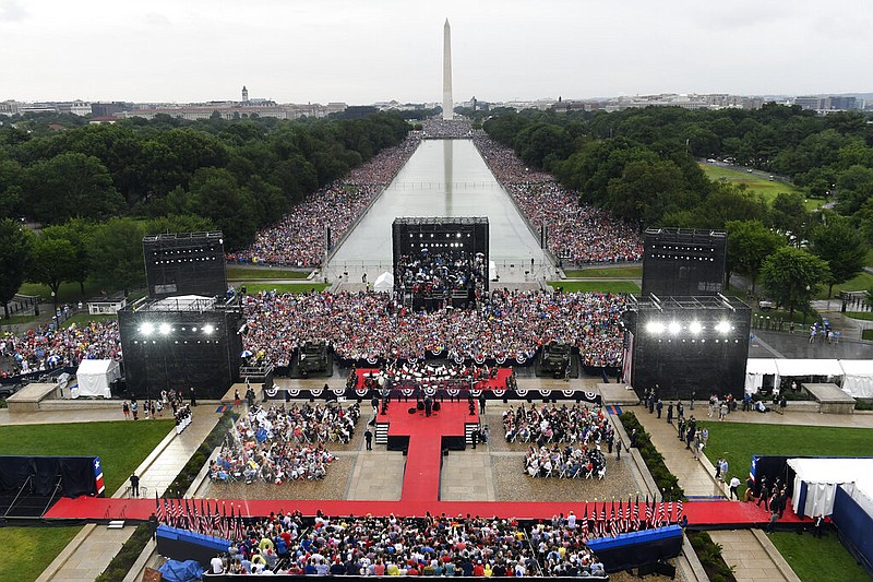 President Donald Trump speaks during an Independence Day celebration in front of the Lincoln Memorial in Washington in this July 4, 2019, file photo.