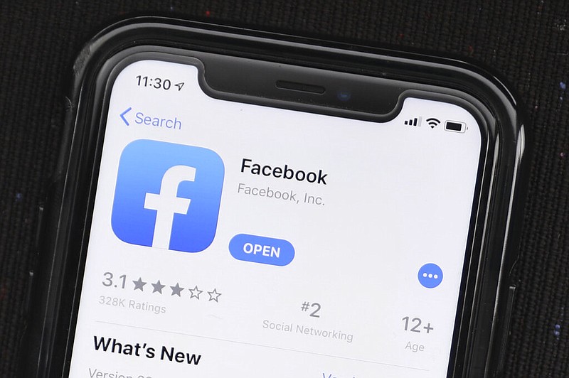 Facebook is displayed on Apple's App Store in Chicago in this July 30, 2019, file photo.