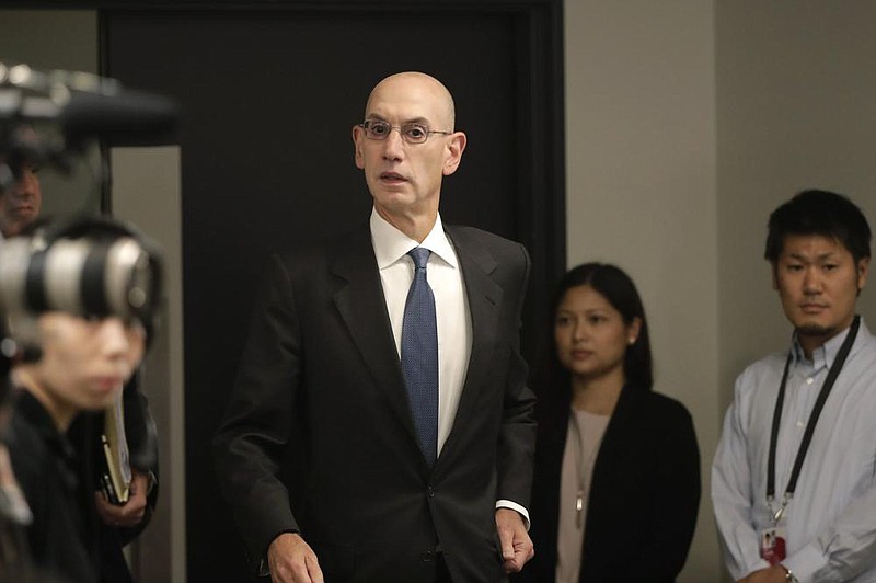 NBA Commissioner Adam Silver said he believes resuming the NBA season at the ESPN Wide World of Sports Complex will be safe despite the recent spikes in coronavirus cases in Orlando, Fla.
(AP/Jae C. Hong)