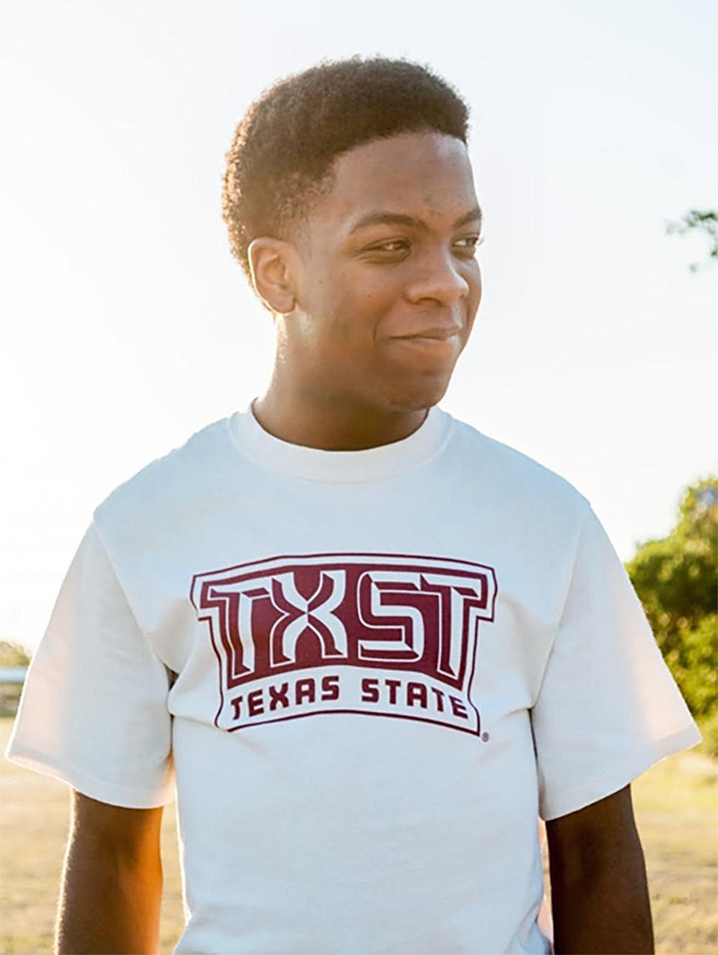 Texas State University student Justin Howell is shown in this photo provided by his family. Howell suffered a cracked skull and brain damage when he was hit by beanbag rounds fired by police, the family said.
(AP/David Frost)