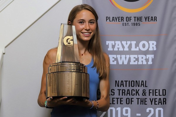 Taylor Ewert, who will be a freshman at Arkansas this fall, was named the 2019-20 Gatorade National Girls Track and Field Athlete of the Year.