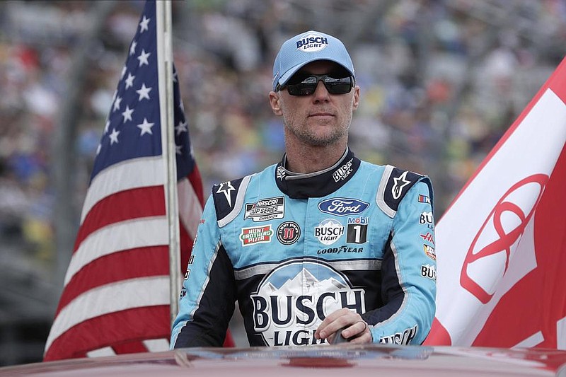 Kevin Harvick takes a parade lap in front of fans before the NASCAR Daytona 500 auto race at Daytona International Speedway, Sunday, Feb. 16, 2020, in Daytona Beach, Fla. (AP Photo/John Raoux) story.lead_photo.caption