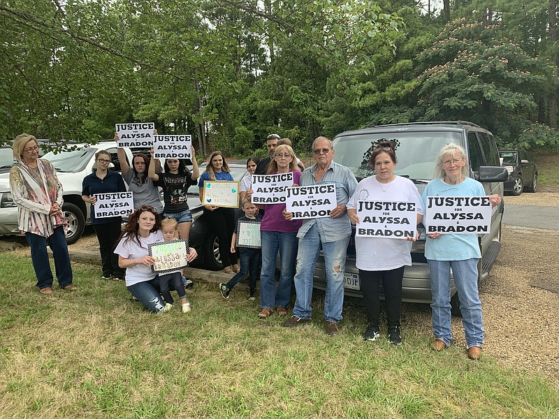 Angela Cannon and her family gather at the Camden Police Department on June 25 seeking justice for Alyssa Cannon and Braydon Ponder, who were discovered dead one year prior. Jory Worthen, the CPD’s prime suspect in their murders, are still at large. (Patric Flannigan/Camden News)