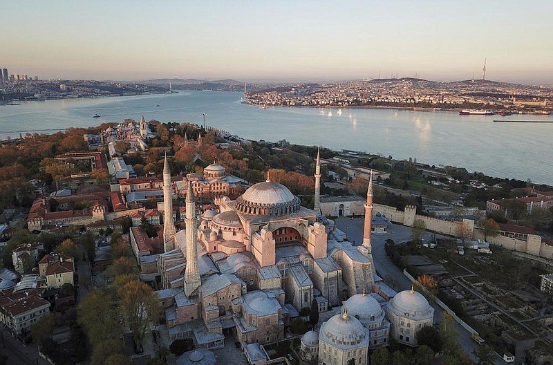 The Byzantine-era Hagia Sophia, as seen from the air, is one of Istanbul’s main tourist attractions. The 6th century building in the historic Sultanahmet district, once a mosque, was turned into a museum in 1934. More photos at arkansasonline.com/72turkey/.
(AP)