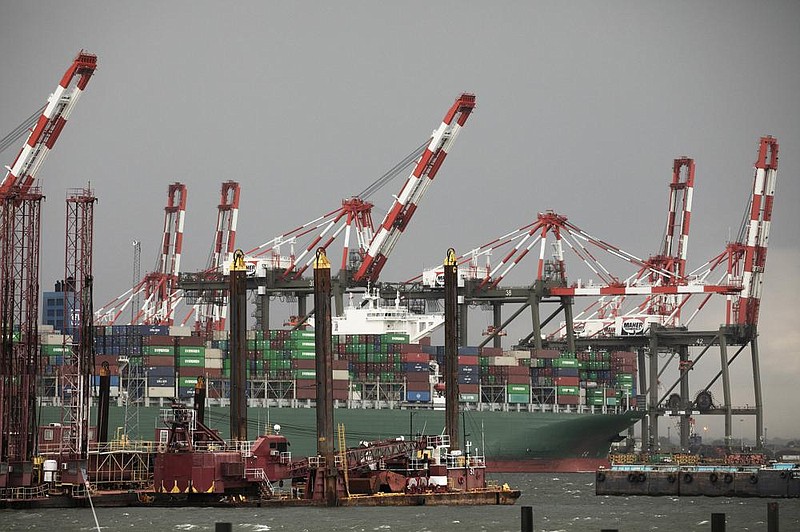 A container ship sits docked in May at Maher Terminals in Elizabeth, N.J. The gap between the goods and services the U.S. buys and what it sells abroad rose in May to the highest since December 2018.
(AP/Mark Lennihan)