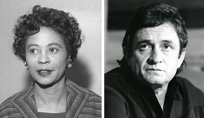 Little Rock Nine mentor Daisy Gatson Bates and musician Johnny Cash are shown in these file photos.