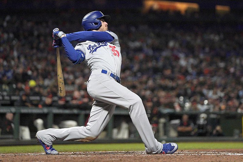 Cody Bellinger of the Los Angeles Dodgers hit 20 home runs in 60 games last season. (AP/Tony Avelar) 
