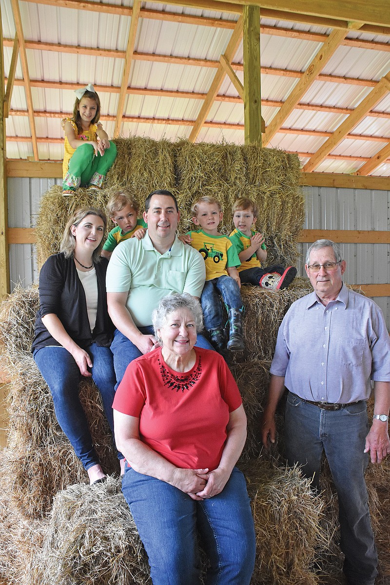 The Jerry Shannon family of Mountain View is the 2020 Stone County Farm Family of the Year. Family members include, front row, Russ Ann Shannon, left, and Jerry Shannon; second row, Megan Shannon, left, and Jeff Shannon; third row, from left, Alex Shannon, 3, Jerrett Shannon, 5, and Andrew Shannon, 3; and top, Kinley Shannon, 9.