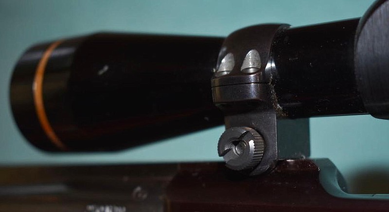 The rear ring on a Redfield style mount is held only by two windage screws which can loosen and throw a scope off zero. (Arkansas Democrat-Gazette/Bryan Hendricks) 