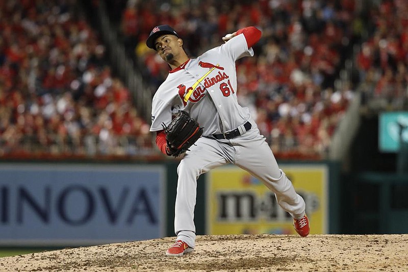 St. Louis Cardinals relief pitcher Genesis Cabrera tested positive for covid-19 for the second time. In addition to Cabrera, in elder Elehuris Montero and left-hander pitcher Ricardo Sanchez also had a second positive test. (AP/Jeff Roberson) 
