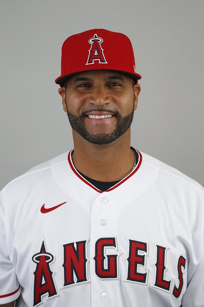 This is a 2020 photo of Albert Pujols of the Los Angeles Angels baseball team. This image reflects the Angels active roster as of Tuesday, Feb. 18, 2020. (AP Photo/Ross D. Franklin)