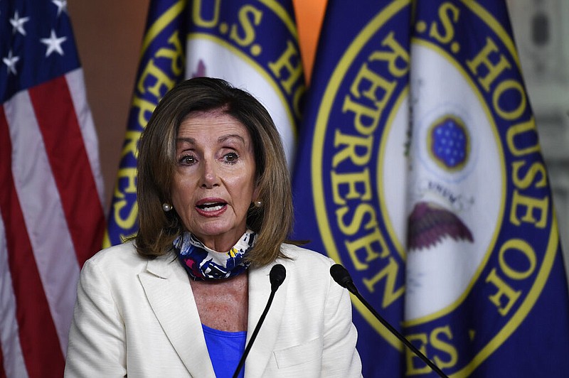 House Speaker Nancy Pelosi of Calif., speaks during a news conference on Capitol Hill in Washington, Thursday, July 16, 2020. (AP Photo/Susan Walsh)