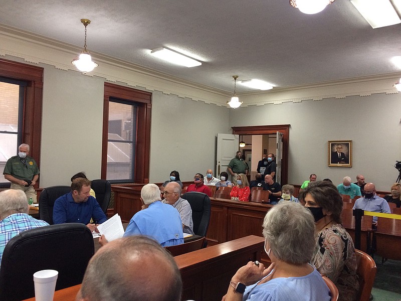 The Union County Quorum Court voted Thursday to refer the issue of whether to keep or relocate the Confederate monument on county Courthouse grounds to the electorate. Read more about it in Friday's edition of the News-Times. (Caitlan Butler/News-Times)