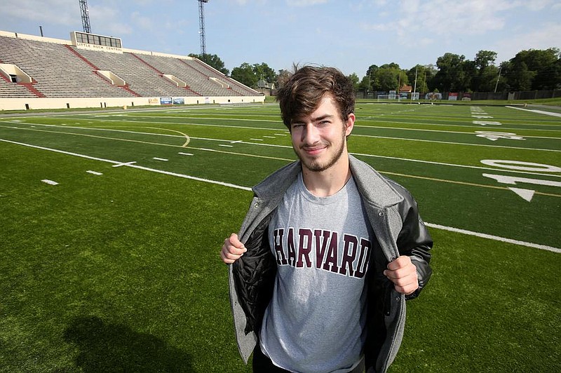 Keeling Baker, who was the starting kicker the past three seasons on Little Rock Central’s football team, is the Arkansas Democrat-Gazette’s Boys Academic Athlete of the Year. He will attend Har- vard University in the fall. (Arkansas Democrat-Gazette/Thomas Metthe) 
