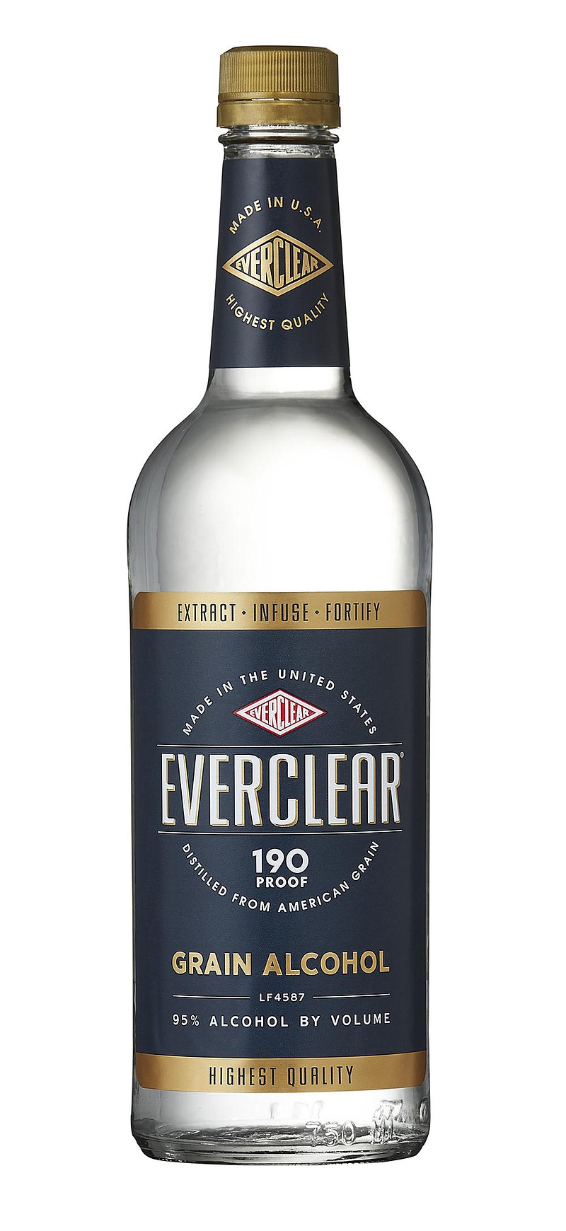 A bottle of the Everclear 190-proof grain alcohol is seen in an undat- ed image provided by Everclear. The high-octane neutral grain spirit flew off liquor store shelves in the coronavirus pandemic’s early days as a substitute for drugstore hand sanitizers. 
(The New York Times/Everclear) 
