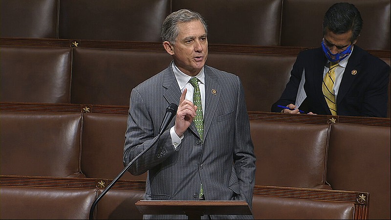 U.S. Rep. French Hill, R-Ark., speaks on the floor of the House of Representatives at the U.S. Capitol in Washington in this April 23, 2020, file image from video.
