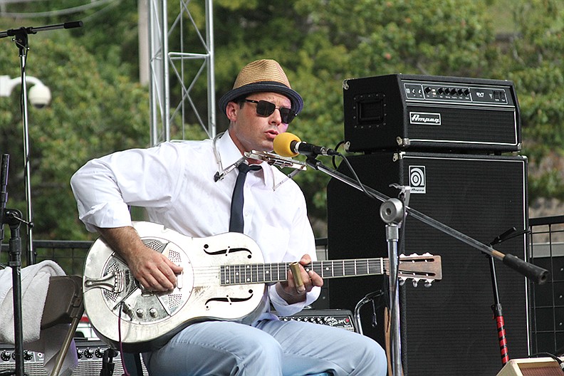 Ben "Swamp Donkey" Brenner performs during the 23rd annual Hot Springs Blues Festival at Hill Wheatley Plaza in downtown Hot Springs in this Aug. 31, 2019, file photo.