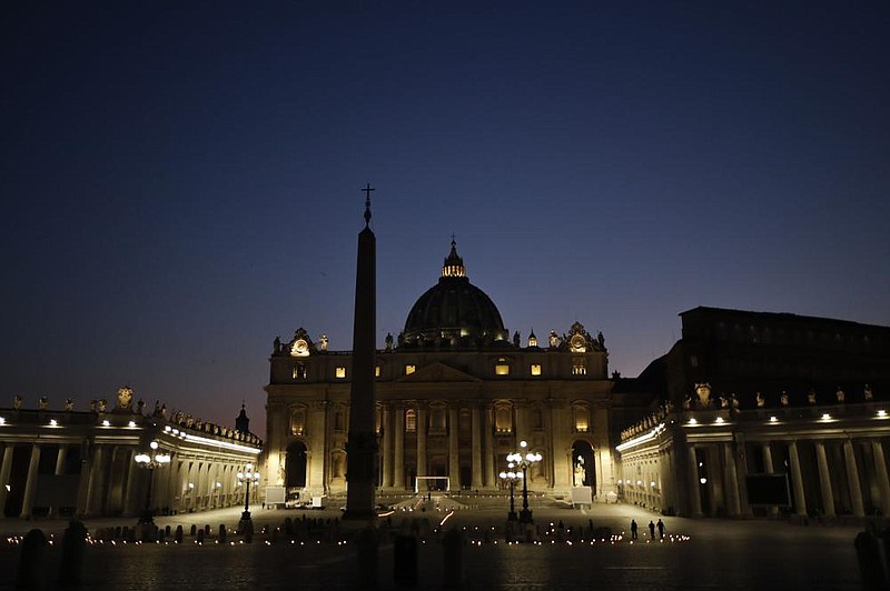 St. Peter’s Square at the Vatican is seen at night in April. According to a U.S.-based monitoring group, the Vatican and the Catholic Diocese of Hong Kong have been the targets of hackers ahead of China talks on renewal of a 2018 deal that helped thaw diplomatic relations.
(AP/Alessandra Tarantino)