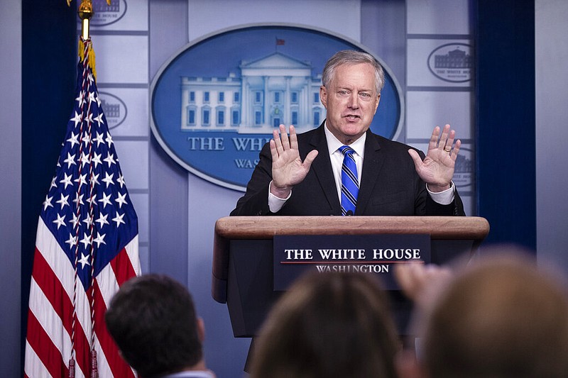 White House Chief of Staff Mark Meadows speaks in the James Brady Press Briefing Room at the White House in Washington on Friday, July 31, 2020. story.lead_photo.caption