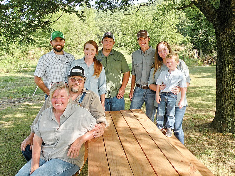 The Quinten Johnson family of Bryant’s Cove is the 2020 Perry County Farm Family of the Year. Family members, clockwise from front left, include Dena Johnson, Quinten Johnson, Austin Nahlen, Samantha Nahlen, James Johnson, Matthew Johnson, Bethany Johnson and Chance Johnson, 3.
