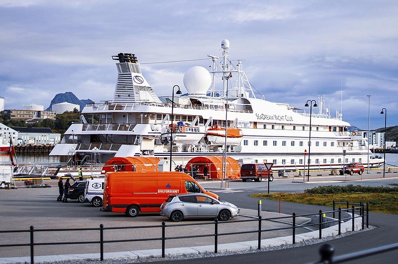 The cruise ship SeaDream 1 is docked Wednesday in Norway, but its passengers are not allowed to leave.
(AP/NTB Scanpix/Sondre Skjelvik)