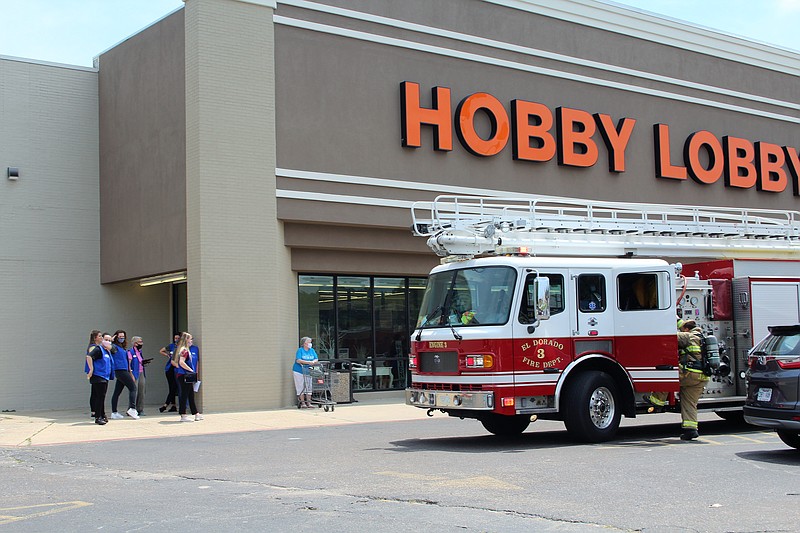 The El Dorado Fire Department responded to a false alarm at Hobby Lobby Friday afternoon. Trucks from both the Central Station and Station 3 responded. (Photos by Penny Chanler)