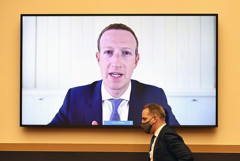 Facebook CEO Mark Zuckerberg testifies remotely July 29 during a House Judiciary subcommittee hearing on antitrust. He has expressed consternation about the power that Apple holds in deciding if apps can be released in their app stores.
(AP)