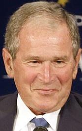 Former President George W. Bush, appears during a discussion at the Presidential Leadership Scholars graduation ceremony at the George W. Bush Presidential Center in Dallas on July 13, 2017.  (AP Photo/Tony Gutierrez, File)